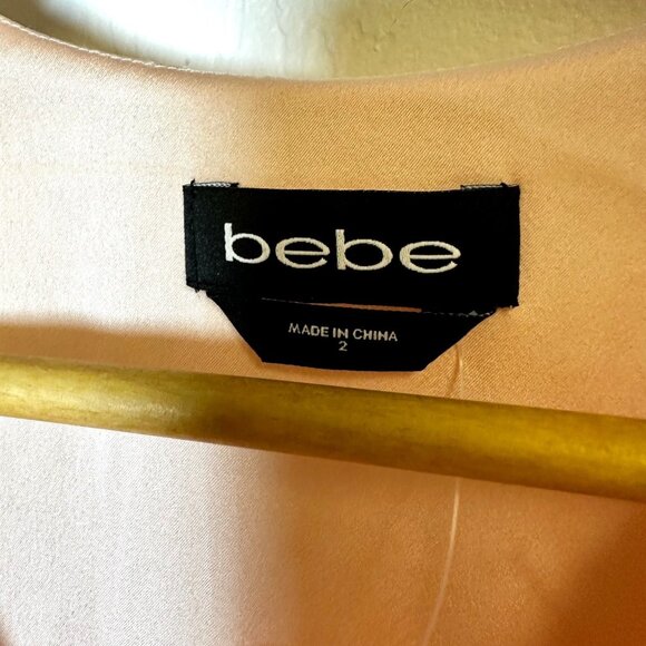 Bebe Textured Ruffle Surplice Maxi Dress Peach Pink NWT Size 2 | Wedding Guest S - Picture 6 of 9